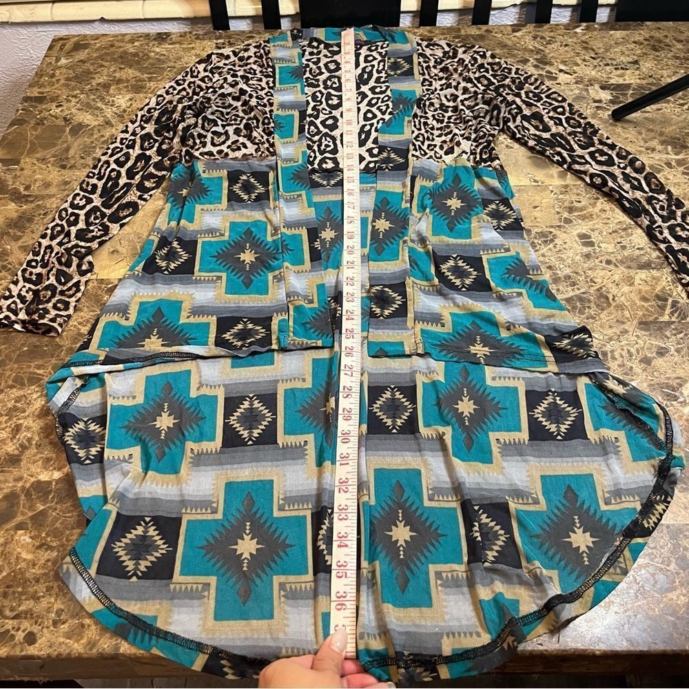Crazy Train Cardigan Size Small Sheer Animal Print Southwestern​ - Picture 13 of 13